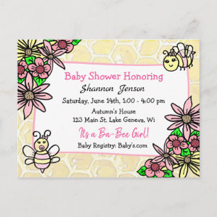 Invitaciones a duchas para bebés Chicas Ba-bee