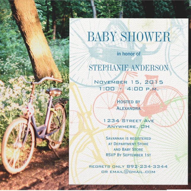Invitaciones a duchas para bebés en bicicleta de é (Subido por el creador)