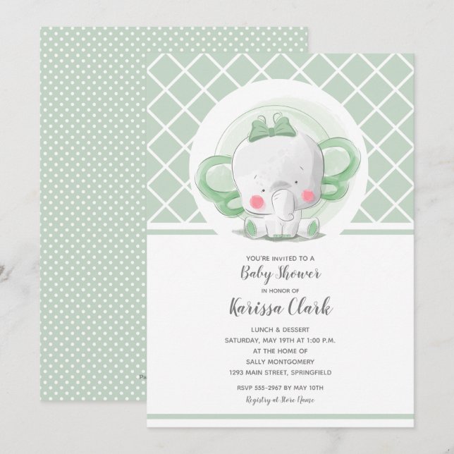 Invitaciones a duchas para bebés neutrales por gén (Anverso / Reverso)
