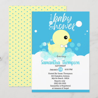 Invitaciones a duchas para niños con caucho