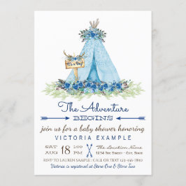 Invitaciones a duchas tribales TeePee para niños