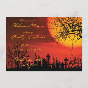 Invitaciones a ensayo de Bodas de Halloween Negros