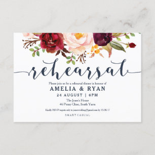 Invitaciones a ensayo de Bodas florales de la Mari