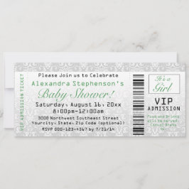 Invitaciones a entradas de Baby Shower en verde/bl