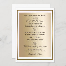 invitaciones a eventos corporativos en oro white