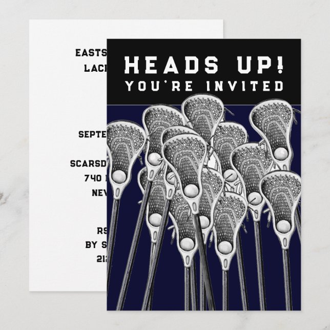 Invitaciones a Eventos del Equipo de Lacrosse (Anverso / Reverso)