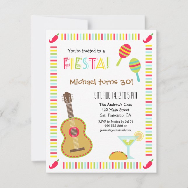 Invitaciones a Fiesta Adulta Mexicana (Anverso)