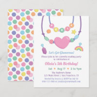 Invitaciones a fiesta de cuentas y joyería para ni