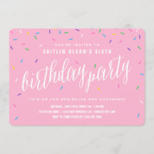 Invitaciones a fiesta de cumpleaños de Chica Sprin