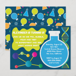 Invitaciones a fiesta de cumpleaños de científico