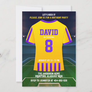 Invitaciones a fiesta de cumpleaños de fútbol para