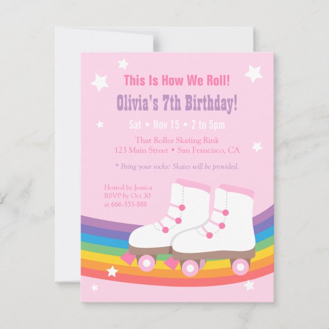 Invitaciones a fiesta de cumpleaños de los Chicas  (Anverso)