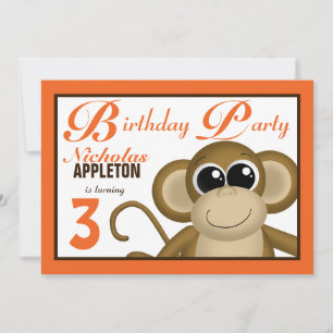 Invitaciones a fiesta de cumpleaños de Naranja de 