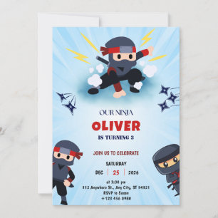 Invitaciones a fiesta de cumpleaños de Ninja Warri