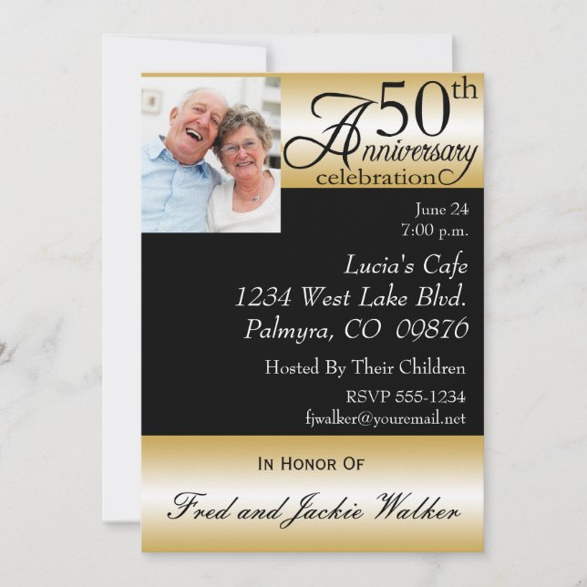 Invitaciones a Fiesta de foto en 50 años (Anverso)