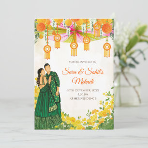 Invitaciones a fiesta de henna y noche de mehndi