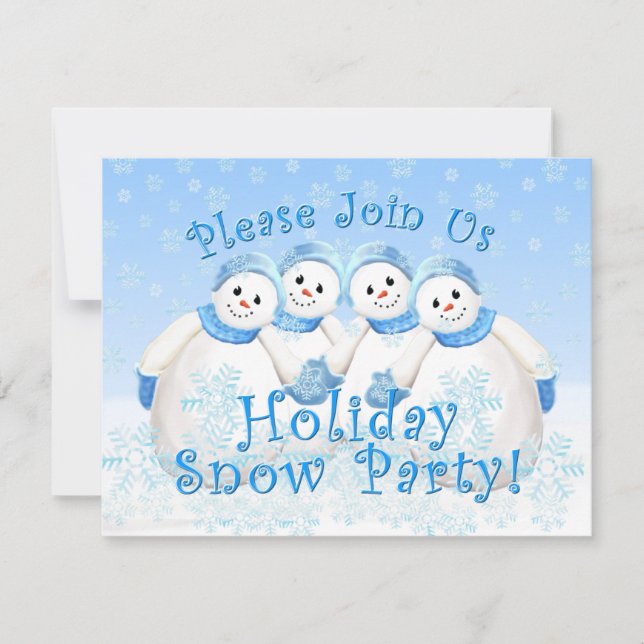 Invitaciones a fiesta de la nieve para Chicas de n (Anverso)