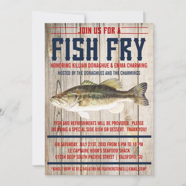 Invitaciones a Fiesta de Pesca (Anverso)