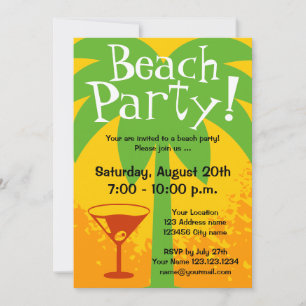 Invitaciones a fiesta de playa   invitaciones pers