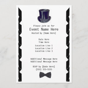 Invitaciones a fiesta de sombrero de copa