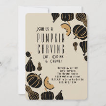 Invitaciones a fiesta de tallado de calabazas de H