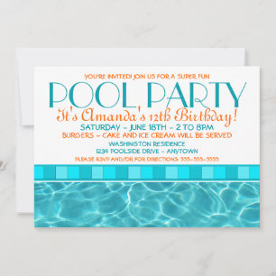 Invitaciones a Fiesta en la Piscina