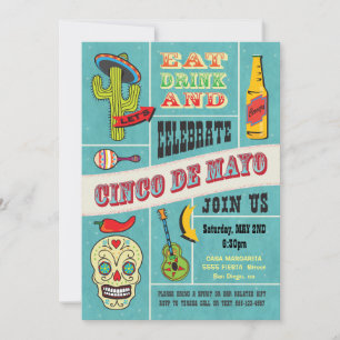 Invitaciones a Fiesta Mexicana Cinco de Mayo