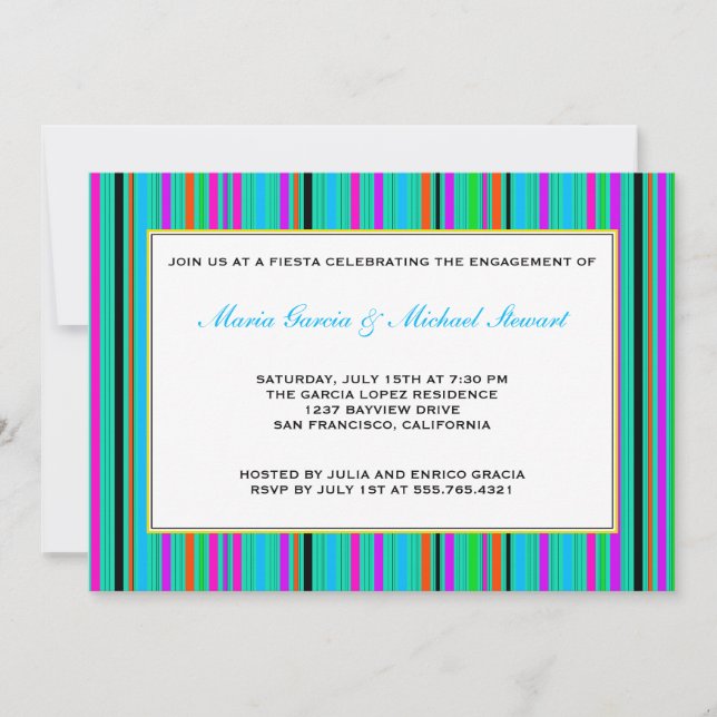 Invitaciones a Fiesta Party| Tiras mexicanas (Anverso)
