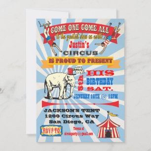 Invitaciones a fiestas al estilo del circo Poster