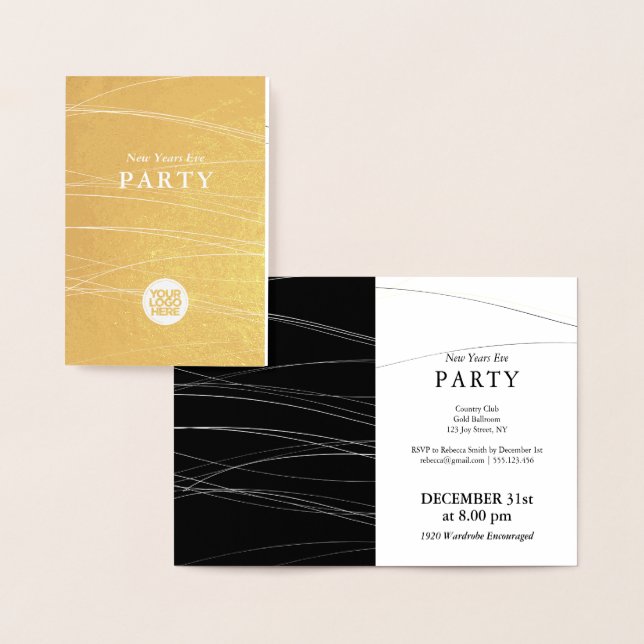 Invitaciones a fiestas corporativas de Nochevieja (Demostración)
