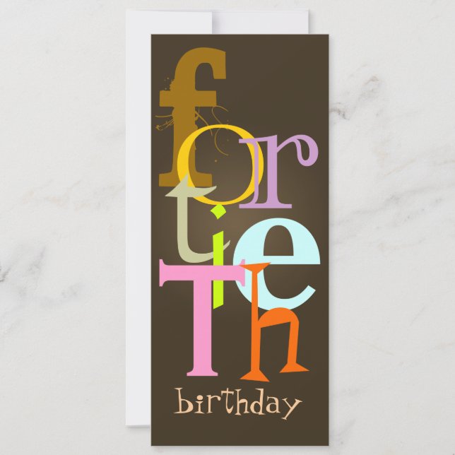 Invitaciones a fiestas de 40º/40º cumpleaños (Anverso)