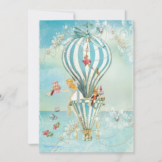 Invitaciones a Fiestas De Alicia En El País De Las (Anverso)