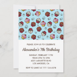 Invitaciones a fiestas de color Niños de 7 años de