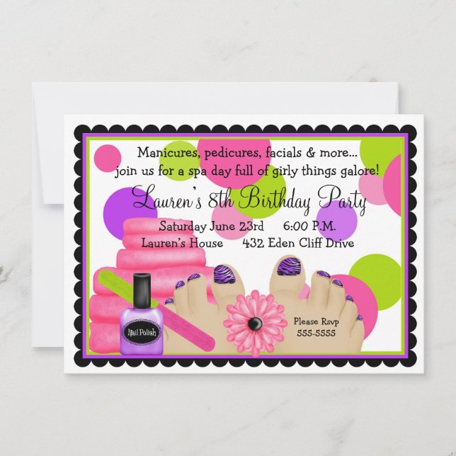 Invitaciones a fiestas de cumpleaños (Anverso)