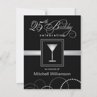 Invitaciones a fiestas de cumpleaños 25 - con mono