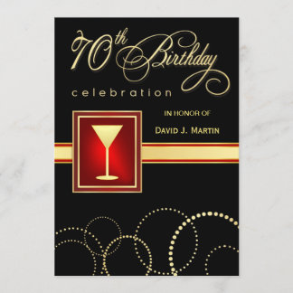 Invitaciones a fiestas de cumpleaños 70 - Elegante