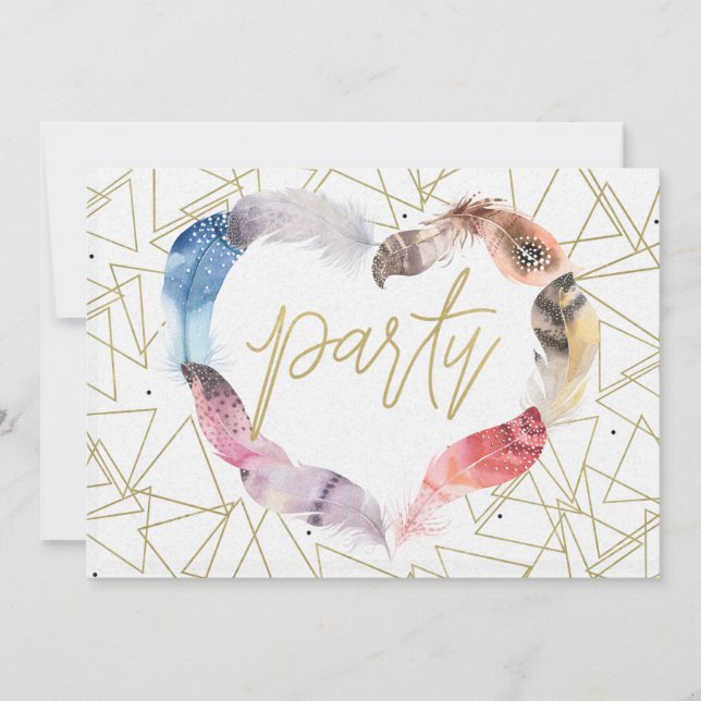 Invitaciones a fiestas de cumpleaños de Boho Moda  (Anverso)