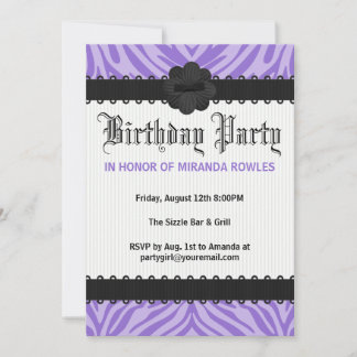 Invitaciones a fiestas de cumpleaños de cebra salv