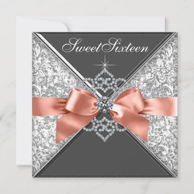 Invitaciones a fiestas de cumpleaños de Coral Diam (Anverso)