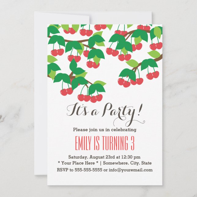 Invitaciones a fiestas de cumpleaños de dulces dul (Anverso)