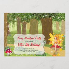 Invitaciones a fiestas de cumpleaños de Fairy Wood