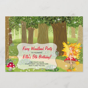 Invitaciones a fiestas de cumpleaños de Fairy Wood