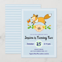 Invitaciones a fiestas de cumpleaños de Fox Fun Fa