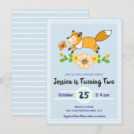 Invitaciones a fiestas de cumpleaños de Fox Fun Fa