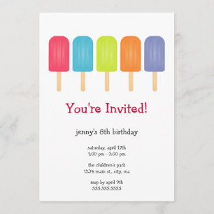 Invitaciones a fiestas de cumpleaños de Ice Pops