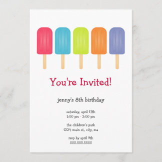Invitaciones a fiestas de cumpleaños de Ice Pops