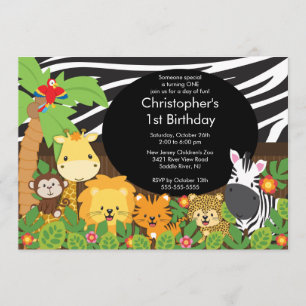 Invitaciones a fiestas de cumpleaños de la selva S