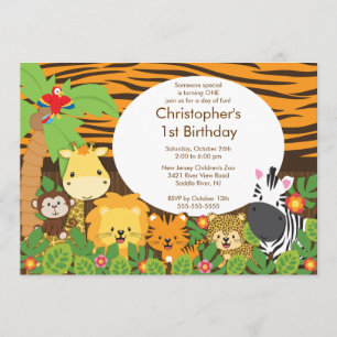 Invitaciones a fiestas de cumpleaños de la selva S