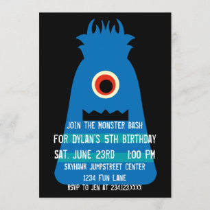 Invitaciones a fiestas de cumpleaños de Monstruo A