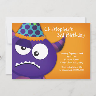Invitaciones a fiestas de cumpleaños de Monstruo C